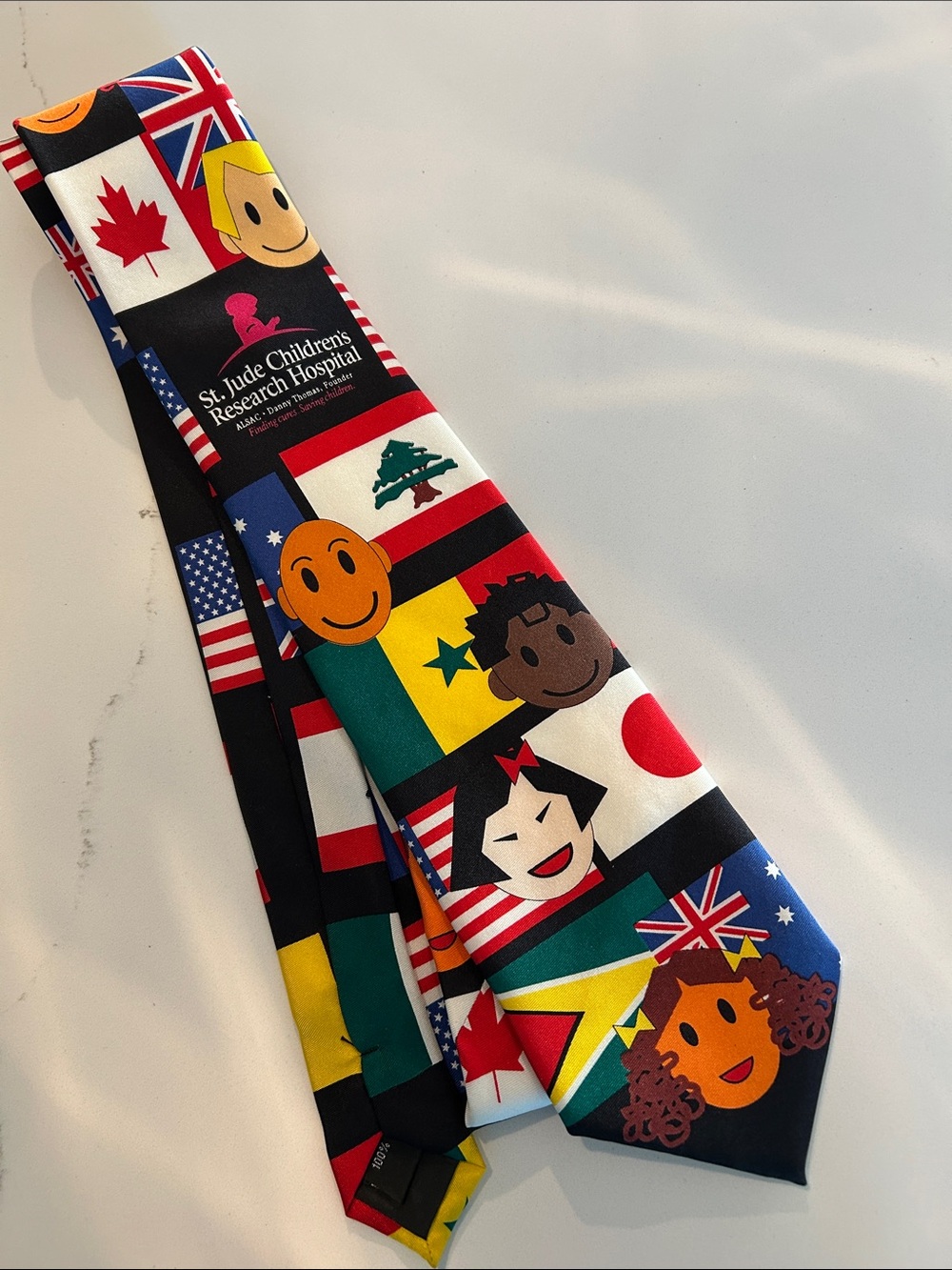 St. Jude Children's Research Hospital Multicolor Flag Print Men's Tie